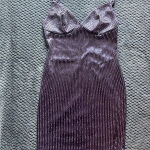 Purple Elegant Mini Dress